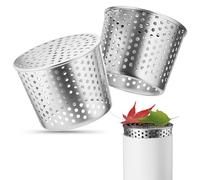 Lot de 2 gouttières, protection contre les feuilles, gouttières, gouttières, pièges à feuilles en acier inoxydable, panier de récupération de feuilles, tamis de gouttière de 100 mm