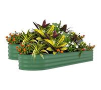 Lot de 2 Grand Potager Surélevé de Jardin en Acier galvanisé,Carré potager en Fond Ouvert,Durable & Antirouille,Bac surélevé/Jardinière surélevée pour Culture légumes,herbes,fleurs(240X60X45CM,Vert)