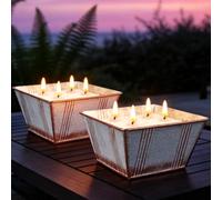 Lot de 2 grandes bougies à la citronnelle pour extérieur, 2 x 368,5 g (13 oz), bougies à la citronnelle 200 h, sans fumée, cire de soja naturelle parfumée, pour jardin, extérieur, intérieur, camping