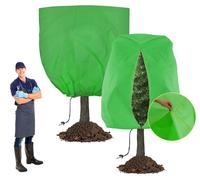 Lot de 2 grandes housses de protection pour plantes pour l'hiver (240 x 200 cm), protection contre le gel pour les plantes d'extérieur avec fermeture éclair et cordon de serrage, housse respirante pou