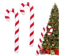 Lot de 2 grands ballons gonflables en PVC en forme de canne à sucre d'orge pour Noël, décorations de fête de Noël, fête de Noël à l'intérieur et à l'extérieur pour l'hiver