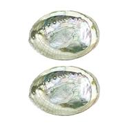 Lot de 2 grands bols colorés et tendance en coquillage d'ormeau, 10,2 à 11,4 cm, exquis bol naturel pour brûler de la sauge et de l'encens pour décoration, présentation et excellent cadeau