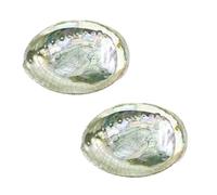 Lot de 2 grands bols colorés et tendance en coquillage d'ormeau, 10,2 à 11,4 cm, exquis bol naturel pour brûler de la sauge et de l'encens pour décoration, présentation et excellent cadeau