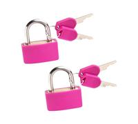 Lot de 2 grands cadenas de 42 mm avec clés pour casier de gym en cuivre robuste pour valise, bagages, sac à dos, rose vif