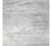 Lot de 2 Grands Cercles métalliques Blanc diam. 65 cm pour Abat-Jour, Anneaux epoxy Attrape rêves