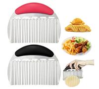 Lot de 2 grands coupe-frites en acier inoxydable avec poignée confortable pour carottes, légumes, pommes de terre, concombres