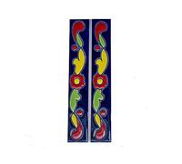 Lot de 2 grands numéros de maison 15 x 7,5 cm en céramique espagnole, motif poivron