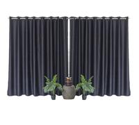 Lot de 2 grands Rideaux unis occultants avec œillets - 300 x 240 cm - Noir