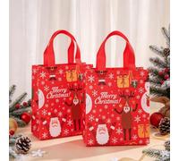 Lot de 2 grands sacs cadeaux de Noël Jumbo avec poignées, réutilisables en non-tissé pour le Nouvel An