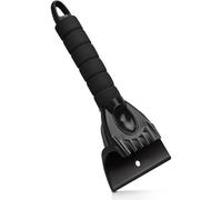 Lot de 2 grattoirs à glace en plastique avec manche antidérapant, outil multifonction, pelle à neige pour voiture, noir, 25,5 x 9,5 cm