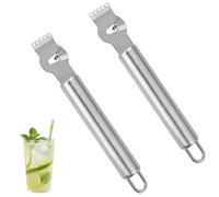 Lot de 2 grattoirs à zeste en acier inoxydable - Coupe-zeste de citron - Pour cocktails - Cuisine - Agrumes - Citron vert - Orange