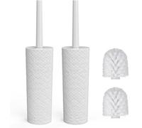 Lot de 2 grattoirs de toilettes souples et flexibles, blancs
