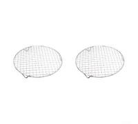 Lot de 2 grilles de cuisson rondes réutilisables en acier inoxydable (24 cm | Acier inoxydable 201, résistant à la chaleur, design anti-déformation, convient aux casseroles et fours