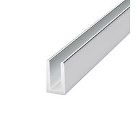 Lot de 2 guides inférieurs de porte de douche en U en aluminium de 100,3 cm, fixations en verre étanches pour cabine de douche sans cadre, profil mural au plafond monté au sol