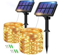 Lot de 2 Guirlande Solaire Exterieur, Totale 22m 200LED Lumineuse Étanche, 8 Modes Décoration