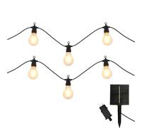 Lumisky Lot de 2 guirlandes lumineuses extérieur PARTY CLEAR HYBRID 10 globes LED 8m solaire/secteur