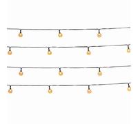 Lot de 2 guirlandes lumineuses solaires 20 globes scintillants LED blanc chaud FESTY WHITE 5.80m