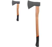 Lot de 2 haches avec manche en bois : hache + hachette