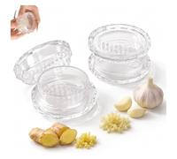 Lot de 2 hachoirs à ail et gingembre manuels transparents - Broyeur d'ail compact pour gingembre, herbes et épices