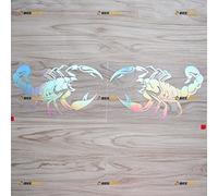 Lot de 2 Holographique irisé, Images miroir inversées, 20,3 cm - Scorpion Animal Autocollant Vinyle - pour voiture bateau ordinateur portable Découpé Sans fond