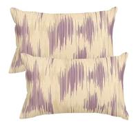 Lot de 2 Housse Coussin 35x55 cm Housses de Coussin Rétro Abstrait Coussins Décoratifs en Lin Taie D'Oreiller Lignes Violettes Housse de Coussins pour Canapé, Lit, Chaise, Jardin Decoration -SC515