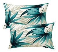Lot de 2 Housse Coussin 50x60 cm Housses de Coussin Été Coussins Décoratifs en Lin Taie D'Oreiller Plantes Housse de Coussins Rectangulaire pour Canapé, Lit, Jardin, D'Extérieur Decoration -SC511