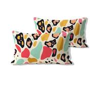 Lot de 2 Housse de Coussin Extérieure Imperméable 50x70cm, Abstrait Moderne Taie d'oreiller décorative Moderne, Lin Rectangle Taie d'oreiller, Housse Coussin Salon de Jardin Exterieur 0u-120