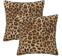 Lot de 2 housses coussin léopard 45x45 cm décoratif moderne