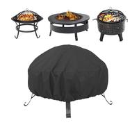 Lot de 2 housses de brasero rondes et étanches pour barbecue extérieur | 100 % polyester durable, résistant aux intempéries, s'adapte aux foyers ronds, protège de la pluie et des débris