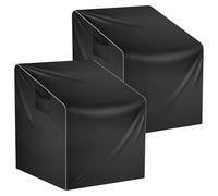 Lot de 2 housses de chaise de patio, 210D, imperméables, résistantes à l'usure, noires, pour meubles de patio, en pelouse, en osier et fauteuil simple (2 pièces - 76,2 x 86,4 x 97,8 cm)