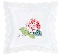 Lot de 2 Housses de Coussin 40x40 cm Brodée Fleur Hortensia Avizar Rose Rose G