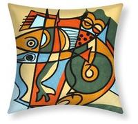Lot de 2 Housses de Coussin 45x45 cm Brodées Art Aquael Avizar Multicolore Multicolore G