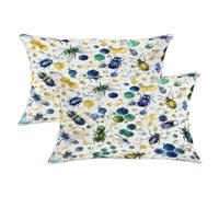 Lot de 2 housses de coussin décoratives en velours doux lavables motif floral nid d'abeille naturel pour maison, salon, chambre à coucher, dortoir, canapé, 50,8 x 30,5 cm, vert