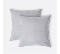 Lot de 2 Housses de coussin en velours Gris clair 40 x 40 cm
