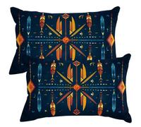 Lot de 2 Housses de Coussin en Velours Housse Coussin Bleu Profond 30x40 cm Décoratifs Taie D'Oreiller Housse de Coussins Boho Rectangulaire Taie Oreiller pour Canapé, Chaise, Chambre, Salon -SC508