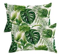 Lot de 2 Housses de Coussin en Velours Housse Coussin Feuilles Vertes 40x50 cm Décoratifs Taie D'Oreiller Housse de Coussins Été Taie Oreiller pour Canapé, Chaise, Chambre, Salon Décoration -SC496