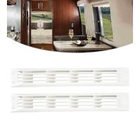 Lot de 2 housses de grille d'aération rectangulaires blanches pour caravane, camping-car, bateau, 45 x 7 cm, en ABS résistant aux UV avec découpe de 39 x 5 cm