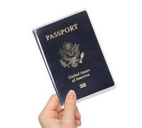 Lot de 2 housses de passeport imperméables en plastique transparent pour passeport - Unisexe - Pour adulte - Avec étui de protection en vinyle pour carte d'identité, *Transparent, Pack of 2, Lot de 2