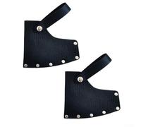 Lot de 2 housses de protection en cuir de hache pour tête de hache avec boutons-pression sécurisés, sac de rangement pour outils en cuir de vachette marron et noir, sac de rangement pour outils de