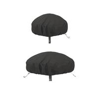 Lot de 2 housses de protection imperméables pour brasero de terrasse - Noir - Avec revêtement résistant aux UV