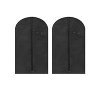 Lot de 2 housses de rangement noires en non-tissé pour vêtements ménagers, sac de rangement étanche à l'humidité et à la poussière, convient pour vestes et manteaux (60 x 100 cm)