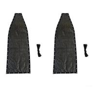 Lot de 2 housses de siège de rechange pour textilène, noir et gris, pour balancelle à suspendre pour extérieur, terrasse, meubles de jardin (2 pièces sans poches)