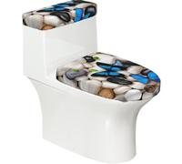 Lot de 2 housses de siège de toilette brodées en forme de papillon avec couvercle de réservoir, ajustement élastique pour toilettes en forme de U et allongées, décoration de salle de bain, cadeau de