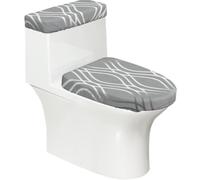 Lot de 2 housses de siège de toilette en forme de U avec couvercle de réservoir, élastique pour toilettes allongées et en forme de U, décoration de salle de bain, cadeau de pendaison de crémaillère