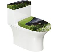 Lot de 2 housses de toilette élastiques à goujons de chaussures de football pour salle de bain, doux et lavable en forme de U