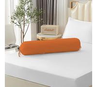 Lot de 2 housses de traversin roulées de 35 x 106 cm (housse uniquement, traversin non inclus) Taie d'oreiller ronde respirante (orange)