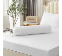 Lot de 2 housses de traversin roulées de 35 x 106 cm (housse uniquement, traversin non inclus) Taie d'oreiller ronde respirante (blanc)