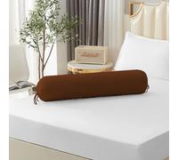Lot de 2 housses de traversin roulées de 35 x 106 cm (housse uniquement, traversin non inclus) Taie d'oreiller ronde respirante (café)