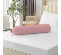 Lot de 2 housses de traversin roulées de 35 x 106 cm (housse uniquement, traversin non inclus) Taie d'oreiller ronde respirante (rose)
