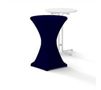 Lot de 2 housses extensibles de qualité supérieure pour table debout - 80 cm - Bleu marine - Qualité hôtelière - 210 g/m² - Avec label Öko-Tex - Renfort au niveau des pieds pour tables de Ø 80 cm - 85